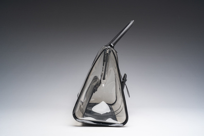 Sac &agrave; main Delvaux 'Brillant X-Ray' en PVC transparent avec d&eacute;tails en cuir noir, Belgique, 21&egrave;me si&egrave;cle