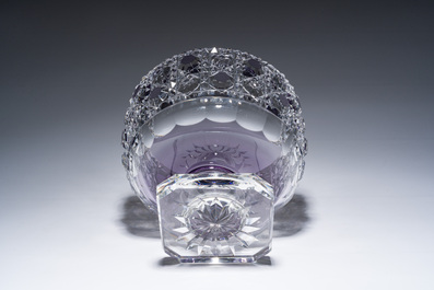 Coupe en cristal partiellement color&eacute;, Val Saint Lambert, &eacute;d. 39/100, Belgique, 20&egrave;me si&egrave;cle