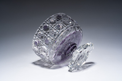 Coupe en cristal partiellement color&eacute;, Val Saint Lambert, &eacute;d. 39/100, Belgique, 20&egrave;me si&egrave;cle