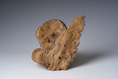 T&ecirc;te d'ange en bois dor&eacute; et polychrome, 18&egrave;me si&egrave;cle