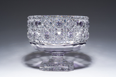 Coupe en cristal partiellement color&eacute;, Val Saint Lambert, &eacute;d. 39/100, Belgique, 20&egrave;me si&egrave;cle