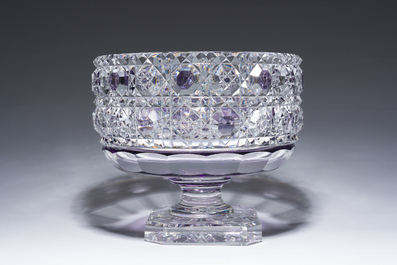 Coupe en cristal partiellement color&eacute;, Val Saint Lambert, &eacute;d. 39/100, Belgique, 20&egrave;me si&egrave;cle