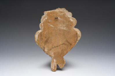 T&ecirc;te d'ange en bois dor&eacute; et polychrome, Italie, 18&egrave;me si&egrave;cle