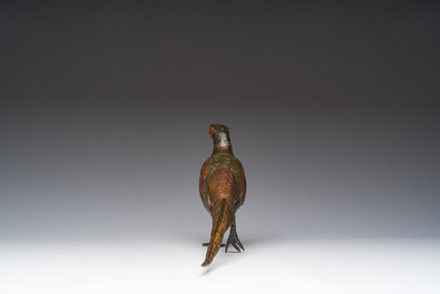 Illegibly signed: A Viennese polychrome cold painted bronze model of a pheasant, 19th/20th C.