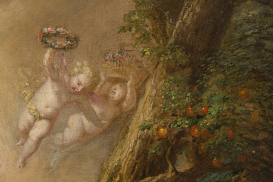 &Eacute;cole flamande, suiveur de Th&eacute;odore Boeyermans (1620-1678): L'extase de sainte Rosalie de Palerme, huile sur toile, vers 1700