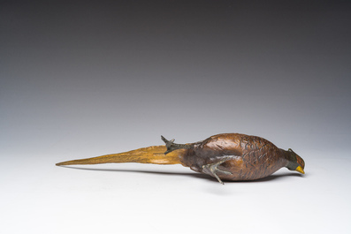 Illegibly signed: A Viennese polychrome cold painted bronze model of a pheasant, 19th/20th C.