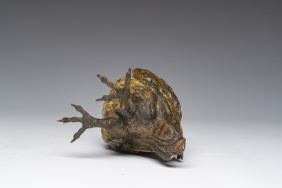 A Viennese polychrome cold painted bronze model of an owl, 19th/20th C.