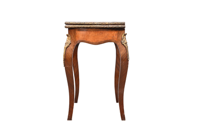 A French wooden gaming table and two side tables, 19th/20th C.