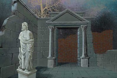 Gaston Bogaert (1918-2008): 'Esculpae', oil on board