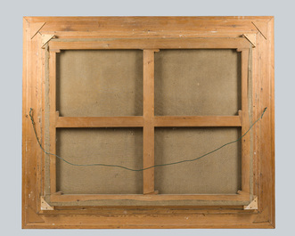 Flemish school: The fable of the fox and the stork, oil on canvas, ca. 1700