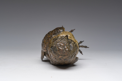 A Viennese polychrome cold painted bronze model of an owl, 19th/20th C.