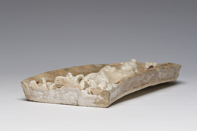 A Chinese Fujian blanc de Chine 'Immortal' altar plaque, late Ming