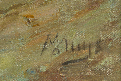 Modest Huys (1874-1932): 'De Leie 's morgends - La Lys le matin', oil on canvas