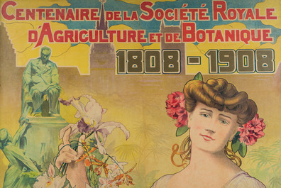 Edmond De Maertelaere (1876-1938): Affiche voor de expositie te Gent ter gelegenh. van het eeuwfeest van de Soc. Royale d'Agriculture, gedat. 1908