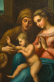 Franse school, navolger van Rafa&euml;l (1483-1520): Madonna van de goddelijke liefde, olie op doek, 18de eeuw