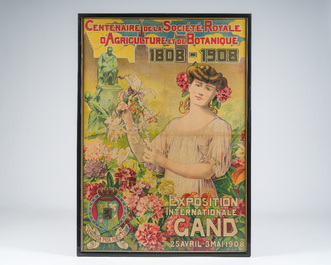 Edmond De Maertelaere (1876-1938): Affiche voor de expositie te Gent ter gelegenh. van het eeuwfeest van de Soc. Royale d'Agriculture, gedat. 1908