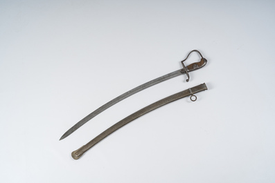 Een Duitse M1811 'Blucher' sabel met bijhorende schede, vroeg 20ste eeuw