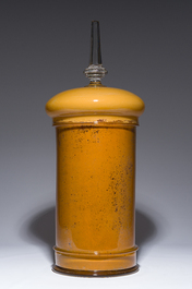 Grand pot d'apothicaire 'Digitalis' en verre peint &agrave; l'int&eacute;rieur, France, Cordes, vers 1900