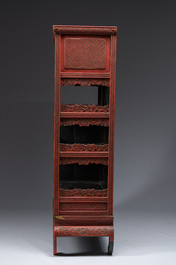 A Japanese red lacquer cabinet, Meiji/Showa, 19th/20th C.