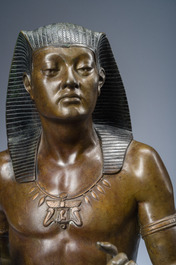 Emile Louis Picault (1833-1915): The Egyptian high priest Pastophore and the Egyptian scribe Hierogrammate, patinated bronze, 20th C.