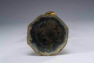 Een Thaise verguld bronzen figuur van een staande Boeddha, Rattanakosin, 19de eeuw