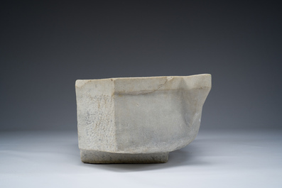 An Italian white Carara marble baptismal font, probably 18th C.