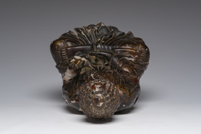 Bouddha en bois sculpt&eacute;, laqu&eacute;, dor&eacute; et polychrom&eacute;, Chine, 17&egrave;me/18&egrave;me si&egrave;cle