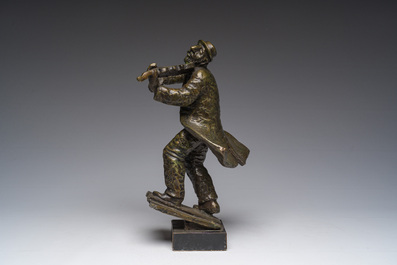 L. Segal (20&egrave;me si&egrave;cle): Le violoniste passionn&eacute;, bronze patin&eacute;