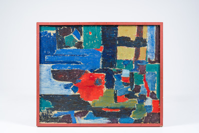 Beatrice P. de Morchoven (1943): Composition, huile s. toile, d. 1969 &amp; Guy Vandenbranden (1926-2014): Comp., s&eacute;rigraphie, &eacute;d. 64/100, d. (19)73