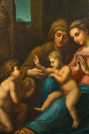 Franse school, navolger van Rafa&euml;l (1483-1520): Madonna van de goddelijke liefde, olie op doek, 18de eeuw