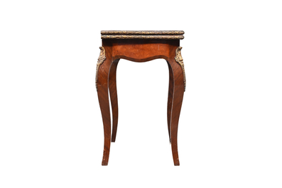 A French wooden gaming table and two side tables, 19th/20th C.