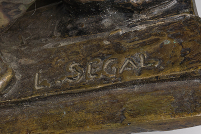 L. Segal (20&egrave;me si&egrave;cle): Le violoniste passionn&eacute;, bronze patin&eacute;