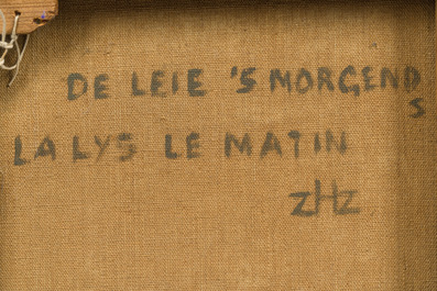 Modest Huys (1874-1932): 'De Leie 's morgends - La Lys le matin', oil on canvas