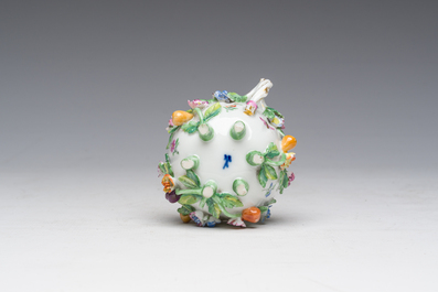 Two polychrome Saxon porcelain groups, a table piece and a cup and saucer, Germany, 19th/20th C.