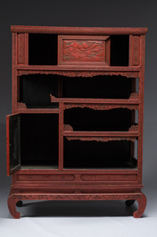A Japanese red lacquer cabinet, Meiji/Showa, 19th/20th C.