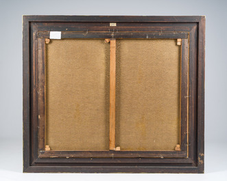 Oscar Coddron (1881-1960): Snow landscape with a horse and a caravan, oil on canvas