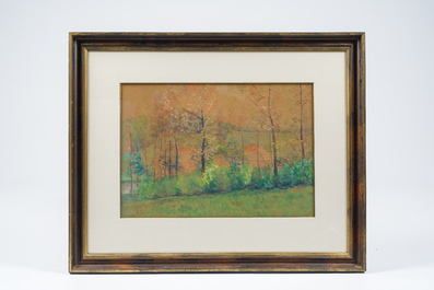 Jules Merckaert (1872-1924) and Vital Keuller (1866-1945): Two landscapes, watercolour on paper, one dated (19)40