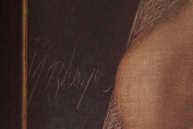 Yves Rhay&eacute; (1936-1995): Abstracte compositie, olie op doek