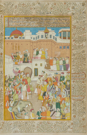 Deux miniatures indiennes et une thangka figurant 'Khasarpani', N&eacute;pal ou Tibet, 19&egrave;me/20&egrave;me si&egrave;cle