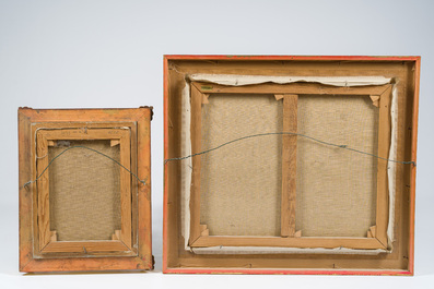 Albert Steel (1917-1984) en Georges Steel (1923-2010): Twee landschappen en een bloemstilleven, olie op doek, jaren '70