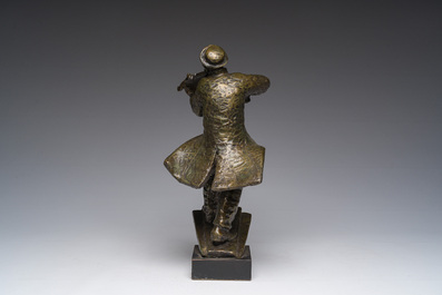 L. Segal (20&egrave;me si&egrave;cle): Le violoniste passionn&eacute;, bronze patin&eacute;