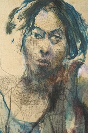 Sam Drukker (1957): 'Offer III', oil and chalk on canvas, dated 1995-1996