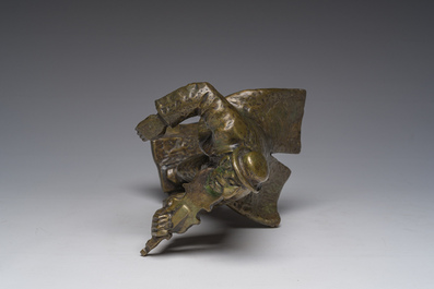 L. Segal (20&egrave;me si&egrave;cle): Le violoniste passionn&eacute;, bronze patin&eacute;