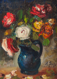 Albert Steel (1917-1984) en Georges Steel (1923-2010): Twee landschappen en een bloemstilleven, olie op doek, jaren '70