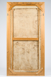 Sam Drukker (1957): 'Offer III', oil and chalk on canvas, dated 1995-1996