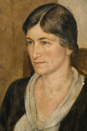 Belgische school: Portret van een dame zittend in een zetel, olie op doek, eerste helft 20ste eeuw