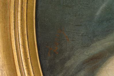 &Eacute;cole allemande, sign&eacute;, &agrave; la mani&egrave;re de Franz Xaver Winterthaler (1805-1873): Paire de portraits de dames, huile sur toile, 19&egrave;me si&egrave;cle