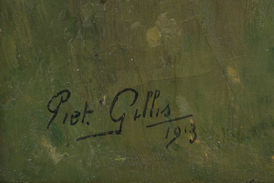 Piet Gillis (1887-1965): Landscape with farmhouse, oil on canvas, dated 1913