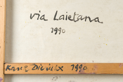 Karel Dierickx (1940-2014): 'Via Laietane', oil on canvas, dated 1990