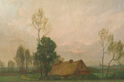 Piet Gillis (1887-1965): Landscape with farmhouse, oil on canvas, dated 1913
